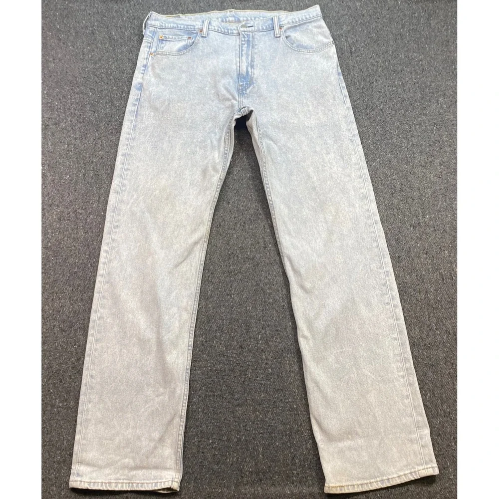 Levi 505 Jeans Sz 36 Mens Blue Skater Acid Wash Straight Leg Denim Pants